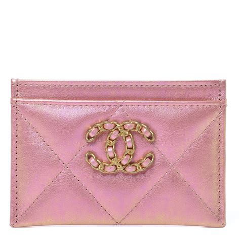 chanel 19 card holder pink|chanel small card holder price.